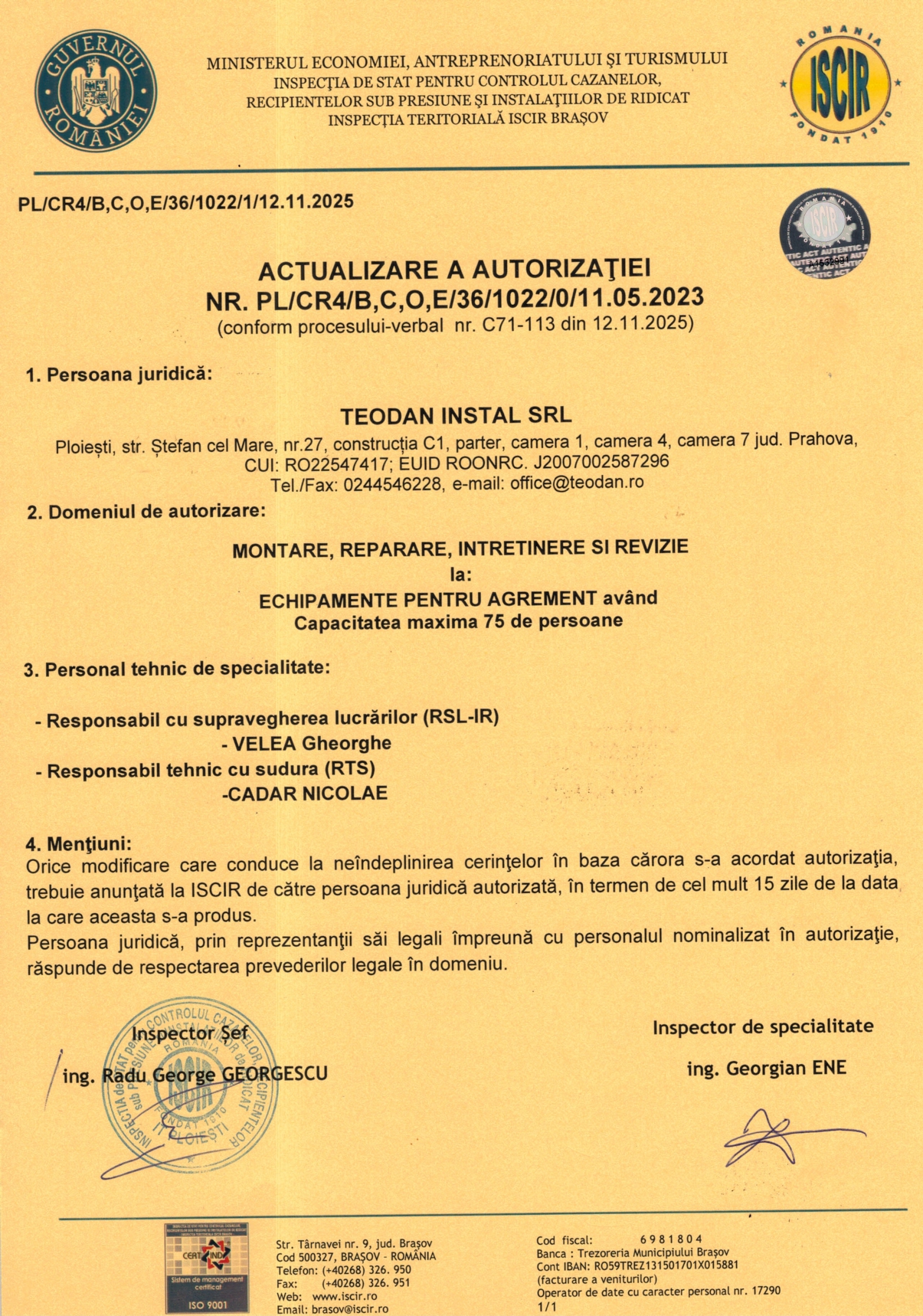 Autorizatie agrement R19 2025